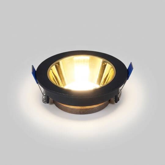 ACK Alüminyum Boş Spot Kasası / Armatürü Yuvarlak (Siyah-Gold) AH03-08221 - 3