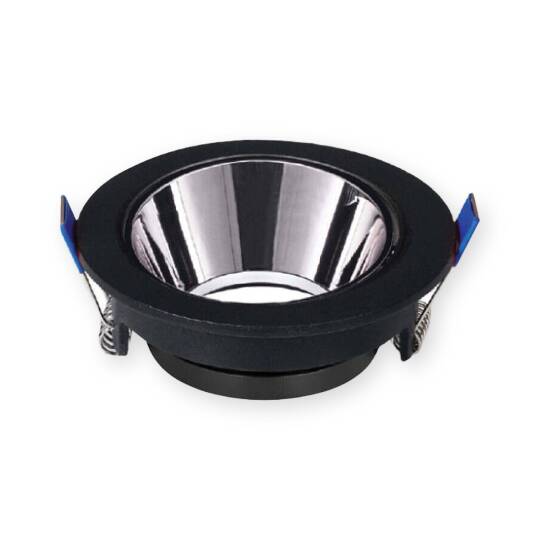 ACK Alüminyum Boş Spot Kasası / Armatürü Yuvarlak (Siyah-Platin) AH03-08231