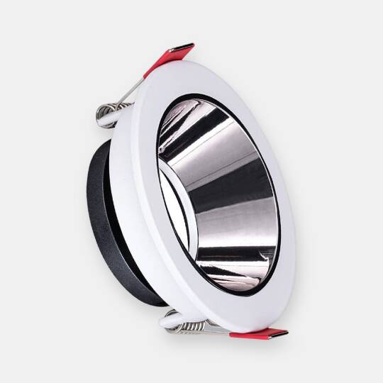 ACK Alüminyum Boş Spot Kasası / Armatürü Yuvarlak (Tekli) (Beyaz-Platin Silver) AH03-07230