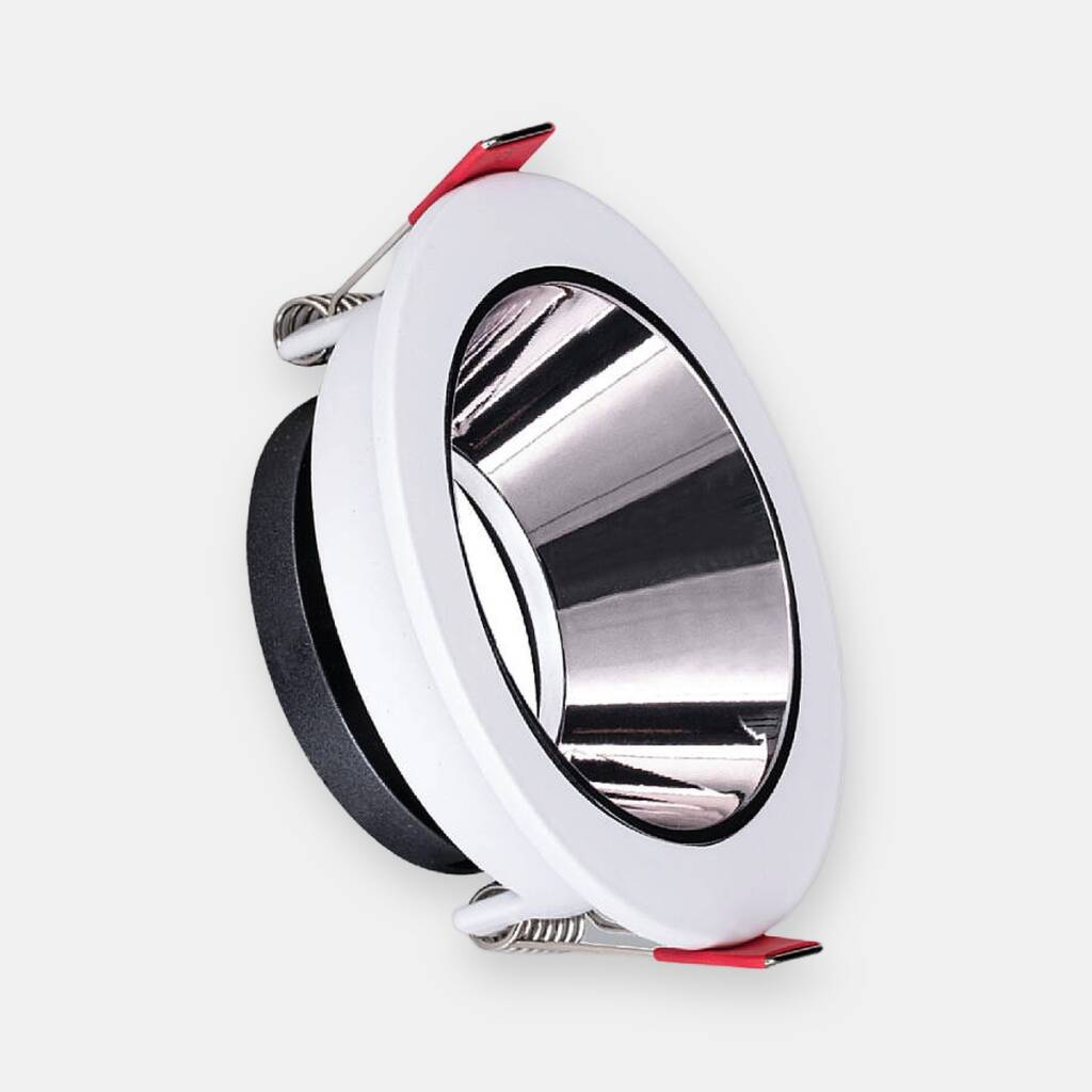 ACK Alüminyum Boş Spot Kasası / Armatürü Yuvarlak (Tekli) (Beyaz-Platin Silver) AH03-07230 - 1