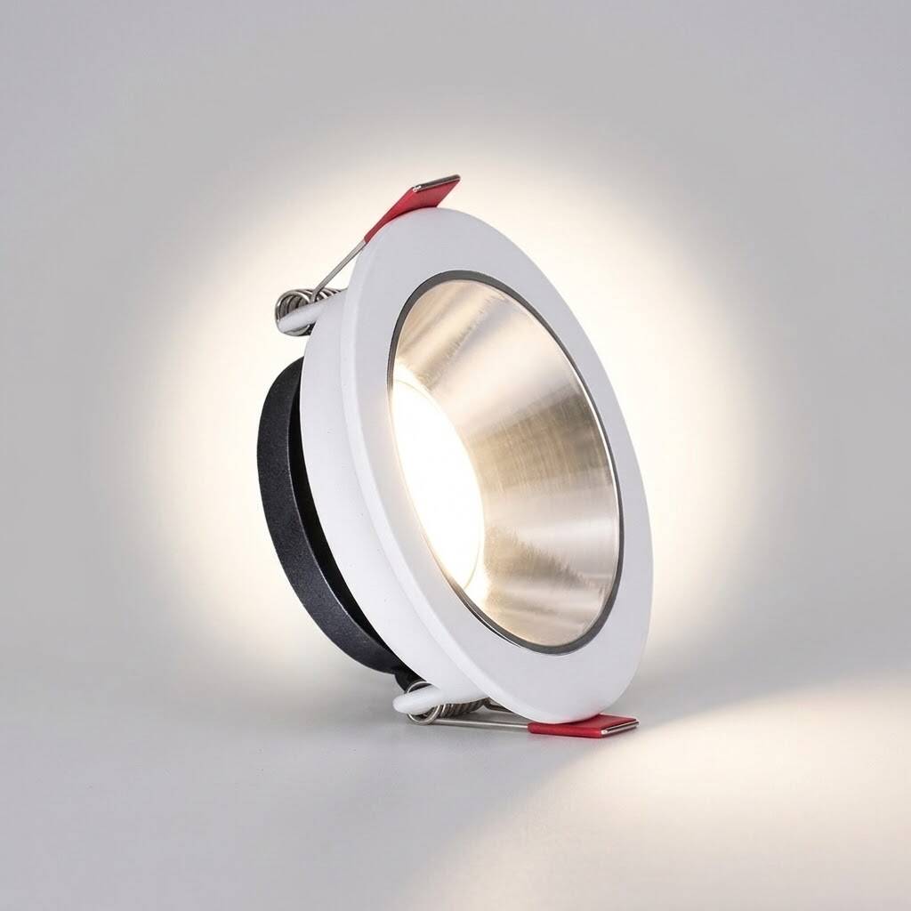 ACK Alüminyum Boş Spot Kasası / Armatürü Yuvarlak (Tekli) (Beyaz-Platin Silver) AH03-07230 - 3