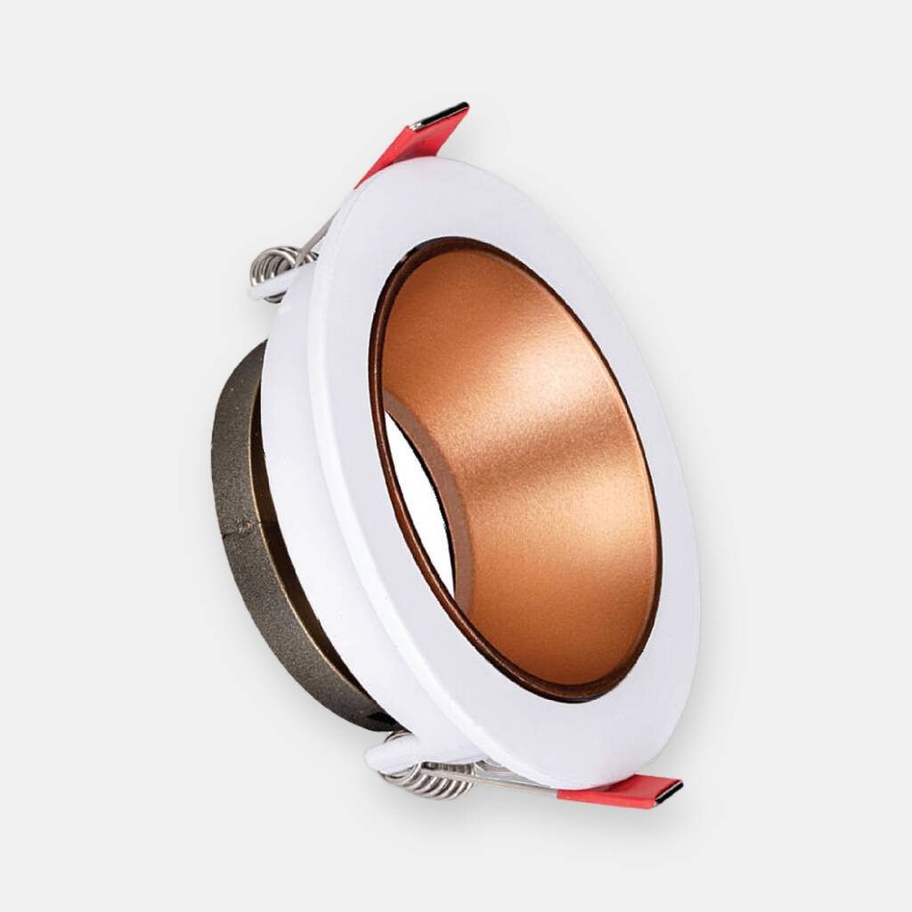 ACK Alüminyum Boş Spot Kasası / Armatürü Yuvarlak (Tekli) (Beyaz-Rose Gold) AH03-07220 - 1