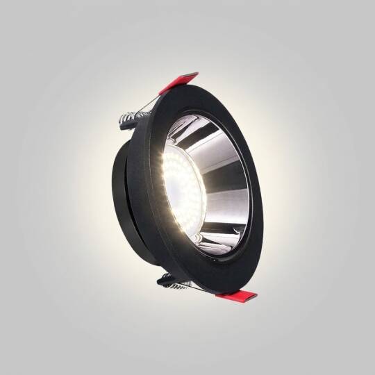 ACK Alüminyum Boş Spot Kasası / Armatürü Yuvarlak (Tekli) (Siyah-Platin Silver) AH03-07231 - 3