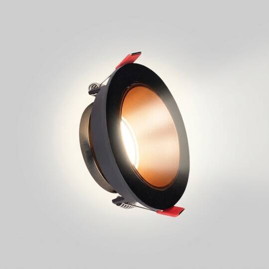 ACK Alüminyum Boş Spot Kasası / Armatürü Yuvarlak (Tekli) (Siyah-Rose Gold) AH03-07221 - 3