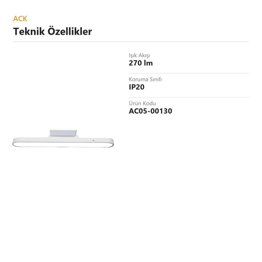 ACK Beyaz Işık 270lm LED Dokunmatik Masa Lambası AC05-00130 - 4