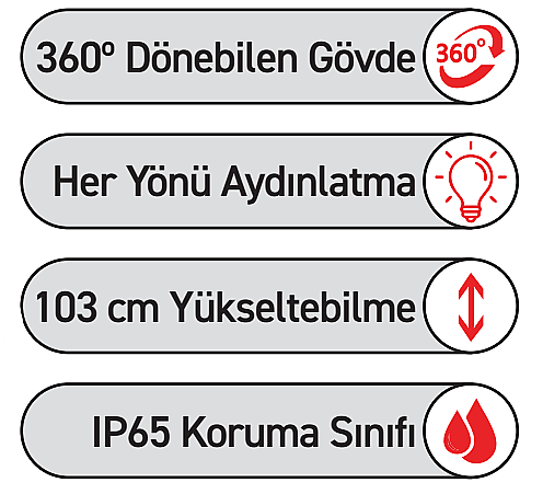 ACK Çok Fonksiyonlu Şarjlı LED Projektör (750-1500-3000lm, CCT Ayarlı) AC62-05092 - 6