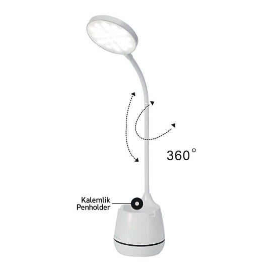 ACK Kalemlikli Esnek Boyunlu LED Dokunmatik Masa Lambası (310lm) AF11-10014 - 5