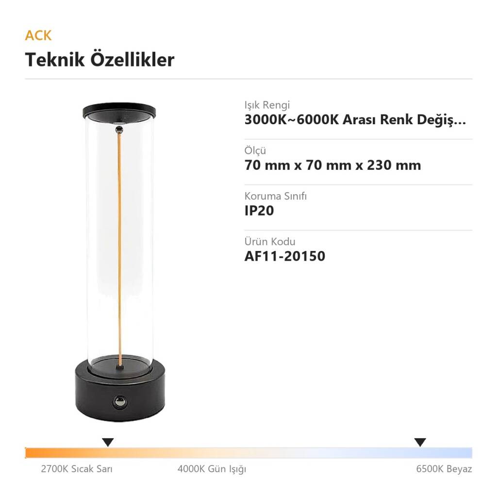ACK Manyetik Uzun Flamanlı Akıllı Tasarım LED Dokunmatik Masa Lambası AF11-20150 - 4