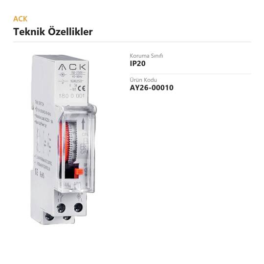 ACK Rezervli Zaman Saati (Timer) (Kod: AY26-00010) - 2
