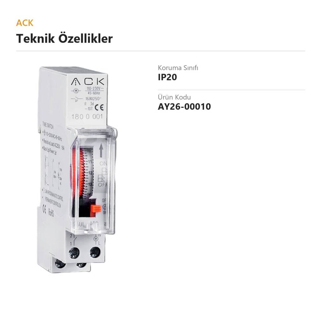 ACK Rezervli Zaman Saati (Timer) (Kod: AY26-00010) - 2