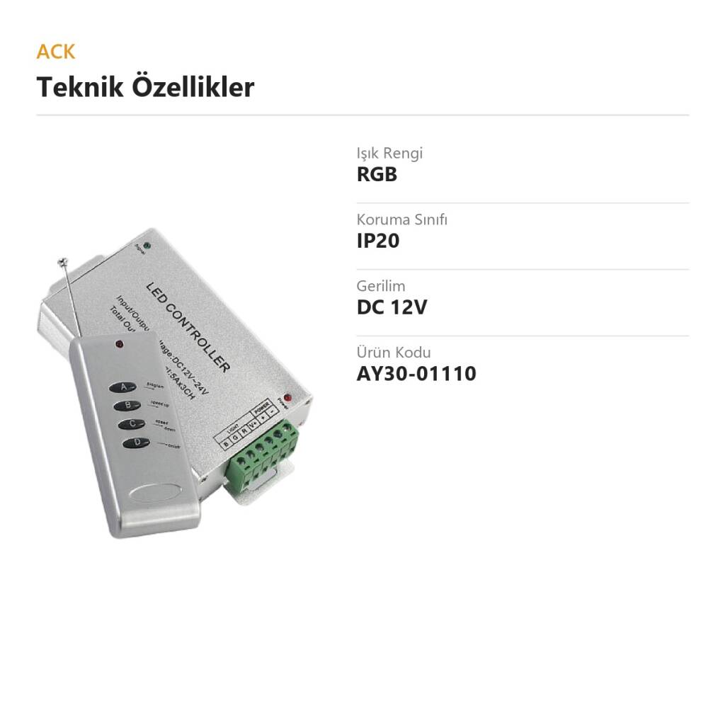 ACK RF RGB Kumandası (Controller) (Kod: AY30-01110) - 2