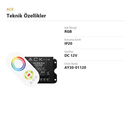 ACK RF RGB Kumandası (Controller, Yüksek Kapasiteli) (Kod: AY30-01120) - 2