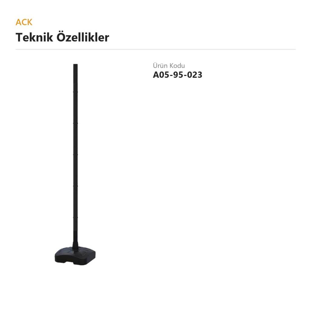 ACK Solar Bahçe Armatürü Ağırlık Tankı ve Armatür Direği A05-95-023 - 2