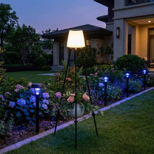 ACK Solar Küre Bahçe Lambası (Ayaklı) 3000K-RGB-Mavi Kombine 120 lm AG60-06851 - 2