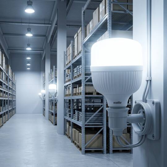 ECOLİTE 28W BEYAZ 6500K LED JUMBO T100 Ampul : 220V - Opal cam - 6500K = 3000LM  - 2