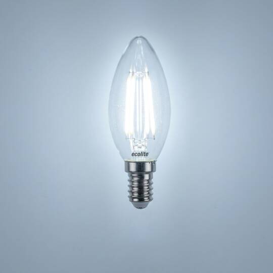 Ecolite 4W BEYAZ 6500K LED FILAMENT CANDLE Ampul 220V Şeffaf Cam 470 lümen 15.000 Saat Ömür - 3