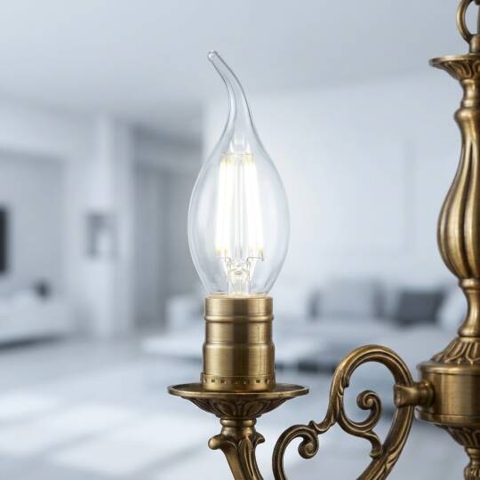 Ecolite 4W ILIK BEYAZ 4000K LED FILAMENT CANDLE FLAME Ampul 220V Şeffaf Cam 470 lümen 15.000 Saat Ömür - 2