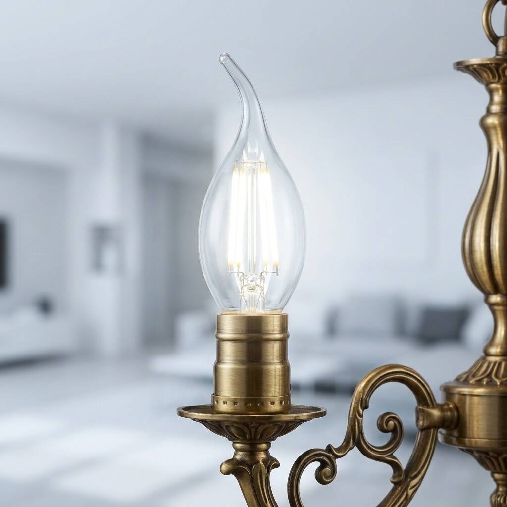 Ecolite 4W ILIK BEYAZ 4000K LED FILAMENT CANDLE FLAME Ampul 220V Şeffaf Cam 470 lümen 15.000 Saat Ömür - 2