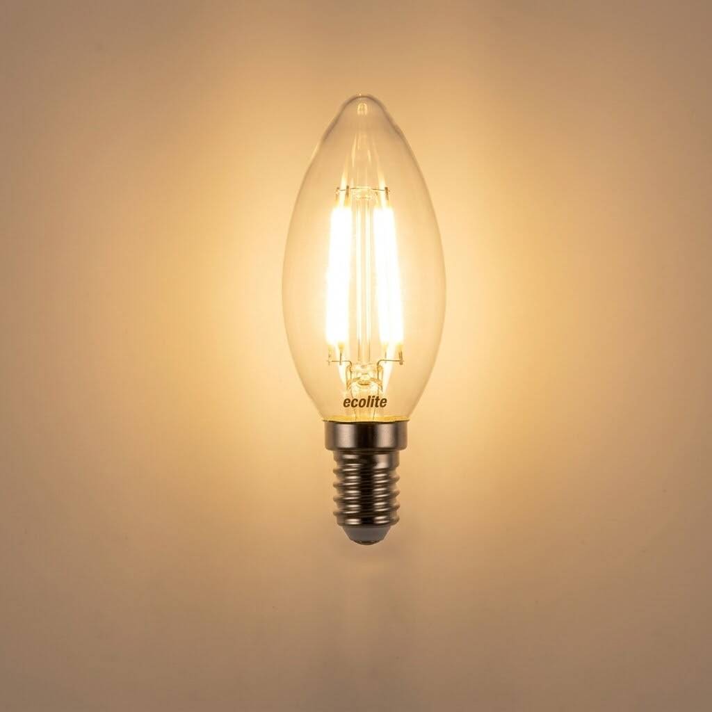 Ecolite 4W ILIK SARI 2700K LED FILAMENT CANDLE Ampul 220V Şeffaf Cam 470 lümen 15.000 Saat Ömür - 3