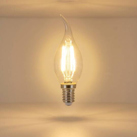 Ecolite 4W SARI 2700K LED FILAMENT CANDLE FLAME Ampul 220V Şeffaf Cam 470 lümen 15.000 Saat Ömür - 3