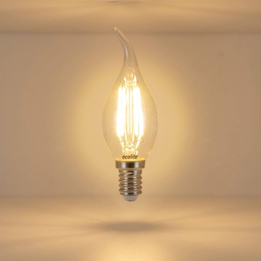 Ecolite 4W SARI 2700K LED FILAMENT CANDLE FLAME Ampul 220V Şeffaf Cam 470 lümen 15.000 Saat Ömür - 3