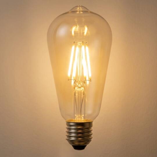 Ecolite 4W SARI 2700K LED FILAMENT ST64 Ampul 220V Şeffaf Cam 470 lümen 15.000 Saat Ömür - 3