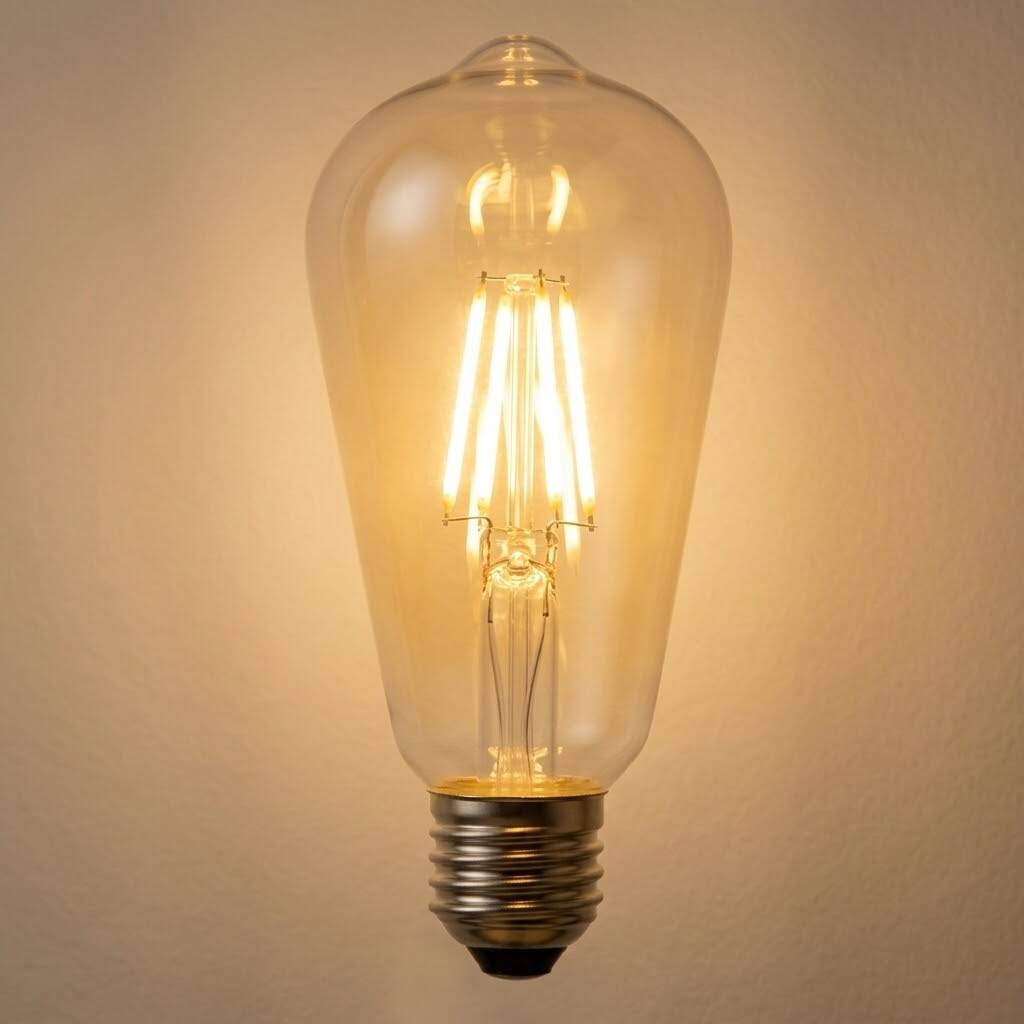 Ecolite 4W SARI 2700K LED FILAMENT ST64 Ampul 220V Şeffaf Cam 470 lümen 15.000 Saat Ömür - 3