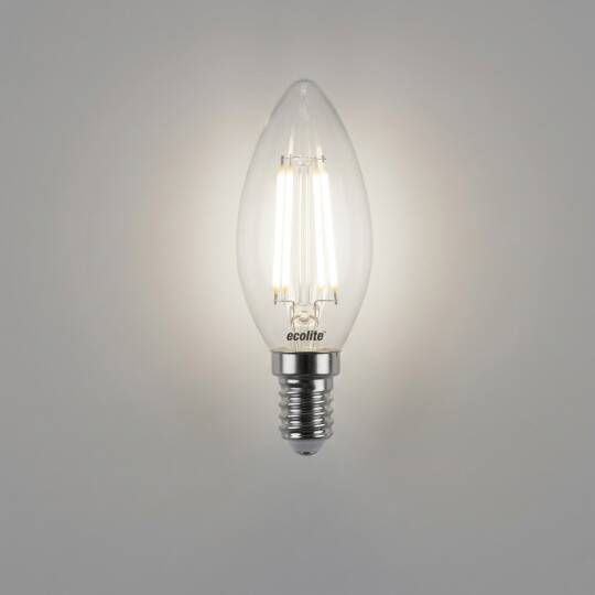 Ecolite 6W ILIK BEYAZ 4000K LED FILAMENT CANDLE Ampul 220V 810LM Şeffaf Cam 15.000 Saat Ömür - 3