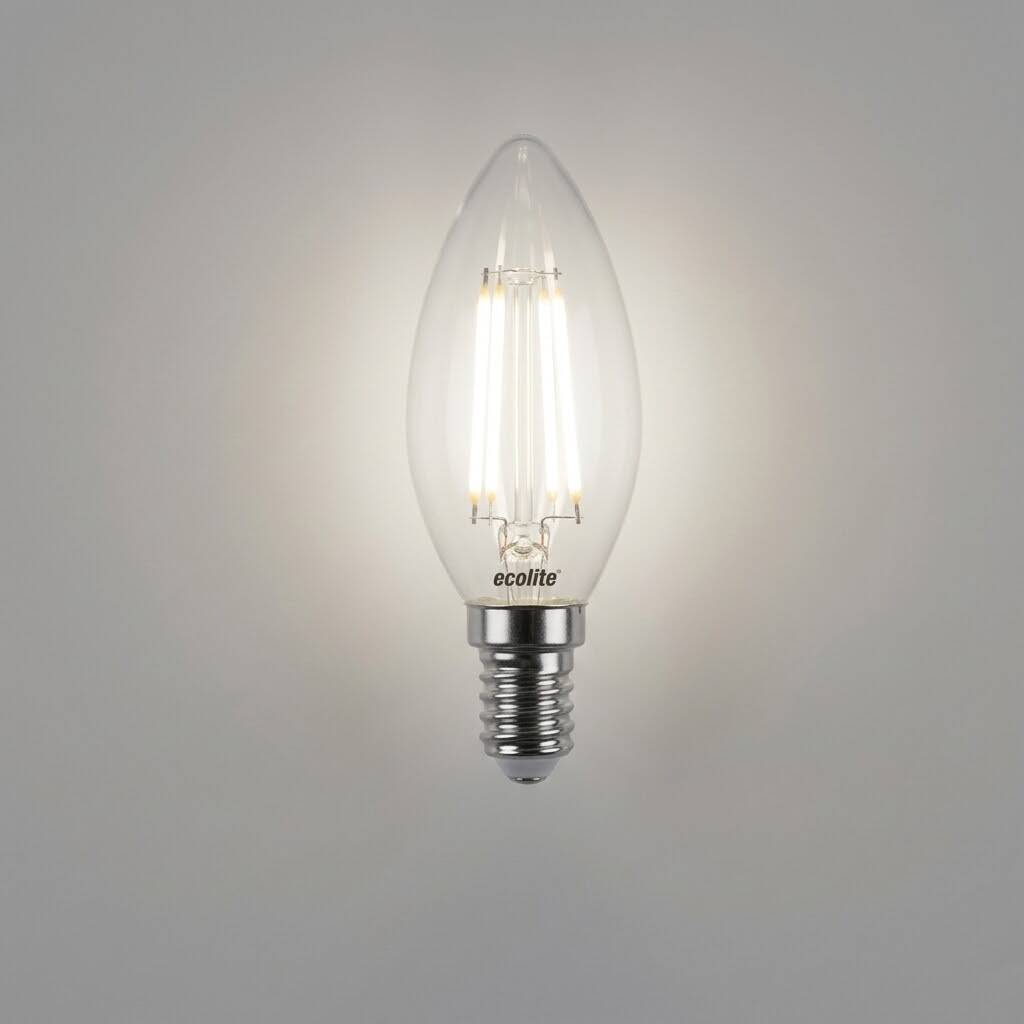 Ecolite 6W ILIK BEYAZ 4000K LED FILAMENT CANDLE Ampul 220V 810LM Şeffaf Cam 15.000 Saat Ömür - 3