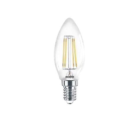 Ecolite 6W SARI 2700K LED DIMMABLE FILAMENT CANDLE Ampul 810LM 220V Şeffaf Cam 15.000 Saat Ömür - 1