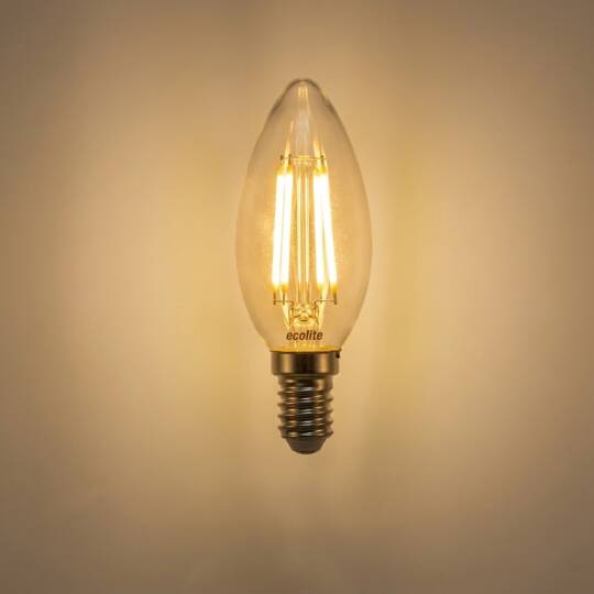 Ecolite 6W SARI 2700K LED DIMMABLE FILAMENT CANDLE Ampul 810LM 220V Şeffaf Cam 15.000 Saat Ömür - 3