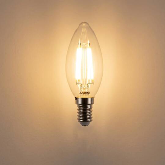 Ecolite 6W SARI 2700K LED FILAMENT CANDLE Ampul 220V 810LM Şeffaf Cam 15.000 Saat Ömür  - 3