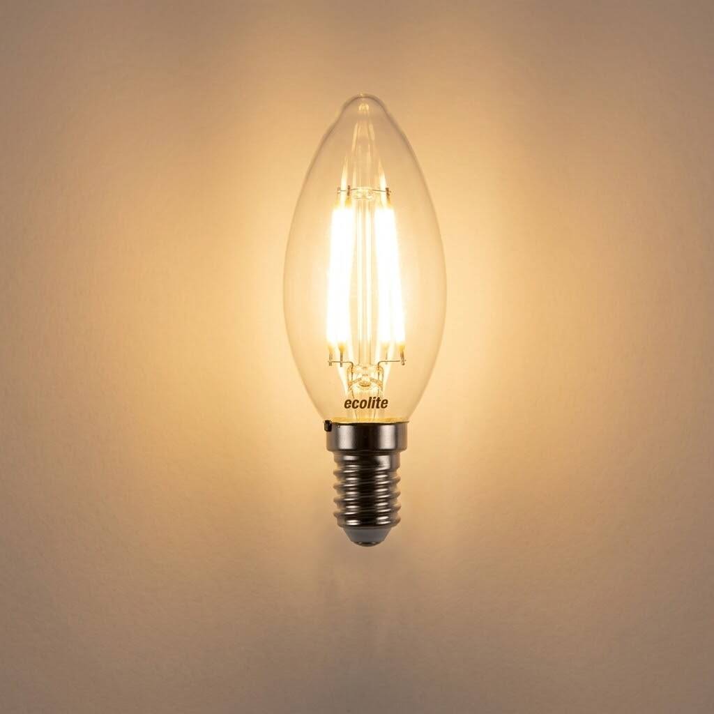 Ecolite 6W SARI 2700K LED FILAMENT CANDLE Ampul 220V 810LM Şeffaf Cam 15.000 Saat Ömür  - 3