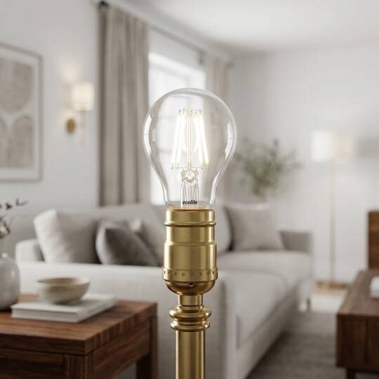 Ecolite 7,5W ILIK BEYAZ 4000K  LED DIMMABLE FILAMENT A60 Ampul : 220V Şeffaf Cam 1055 Lümen 15.000 Saat Ömür - 2