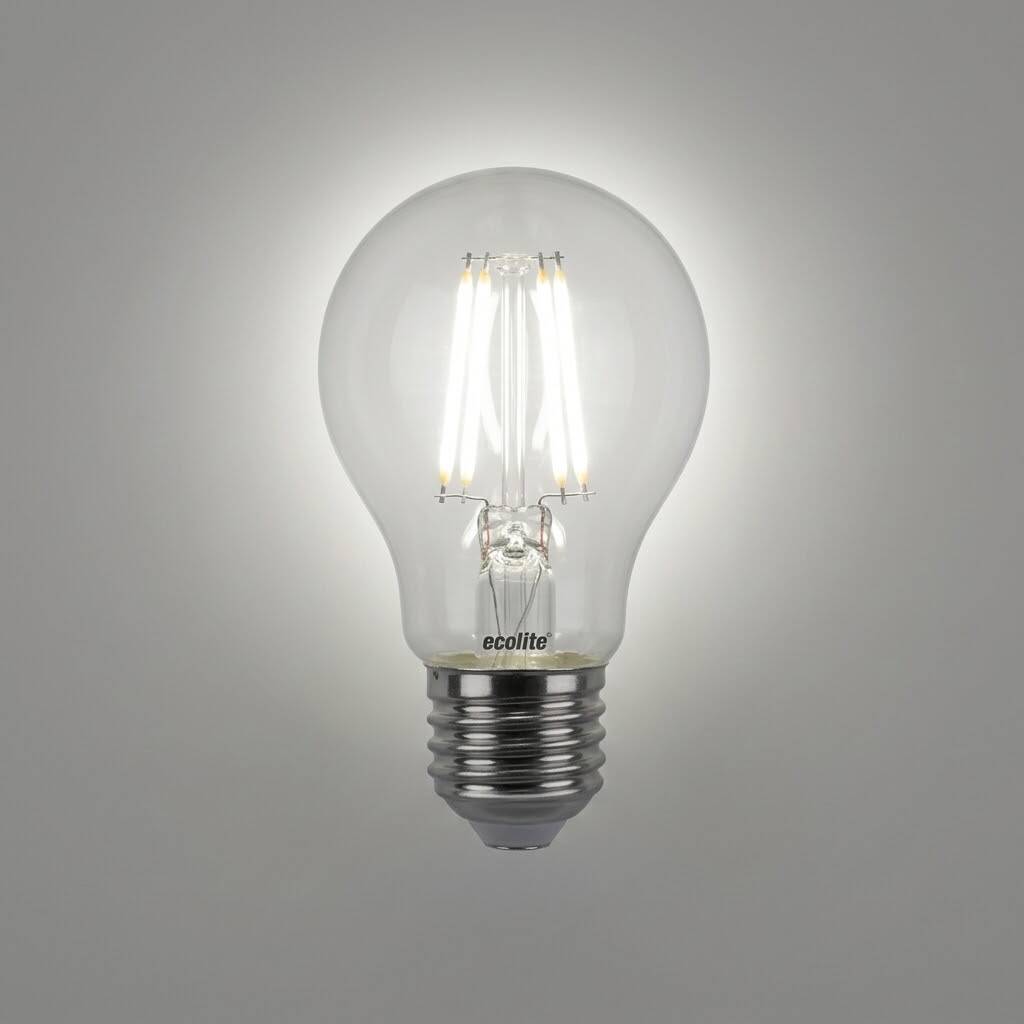 Ecolite 7,5W ILIK BEYAZ 4000K  LED DIMMABLE FILAMENT A60 Ampul : 220V Şeffaf Cam 1055 Lümen 15.000 Saat Ömür - 3