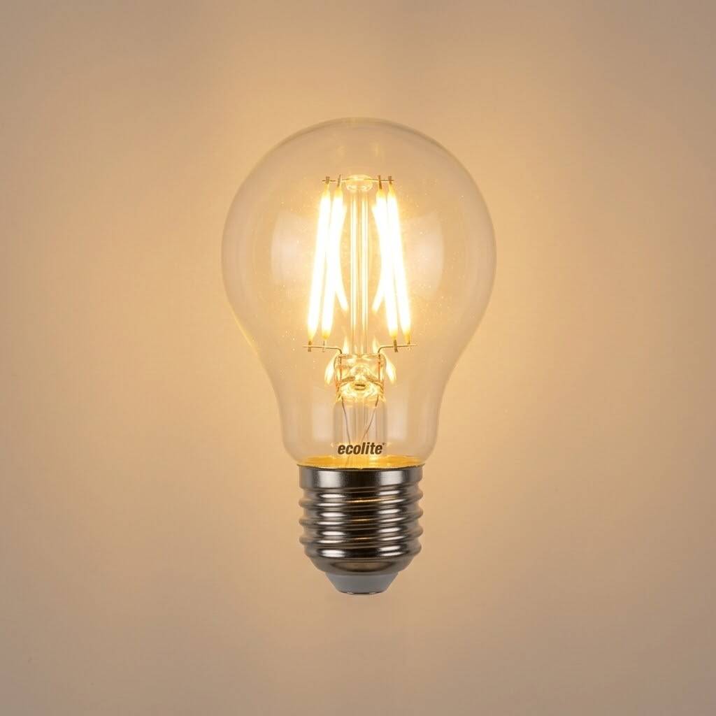 Ecolite 7,5W ILIK GÜNIŞIĞI 2700K  LED DIMMABLE FILAMENT A60 Ampul : 220V Şeffaf Cam 1055 Lümen 15.000 Saat Ömür - 3