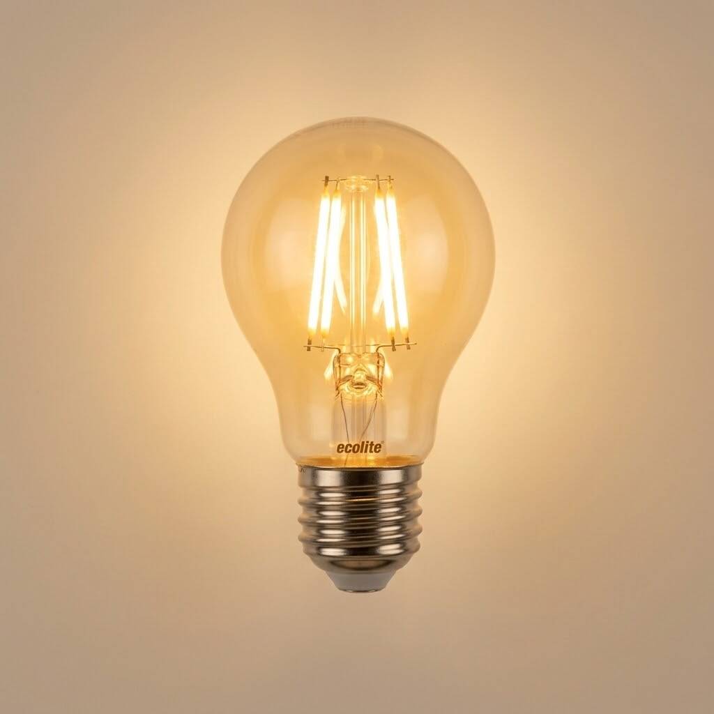 Ecolite 7W SARI 2700K LED FILAMENT A60 Ampul 220V Şeffaf Cam 950 Lümen 15.000 Saat Ömür  - 3