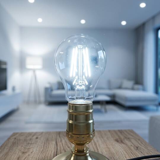 Ecolite 7W BEYAZ 6500K LED FILAMENT A60 Ampul 220V Şeffaf Cam 950 Lümen 15.000 Saat Ömür - 2