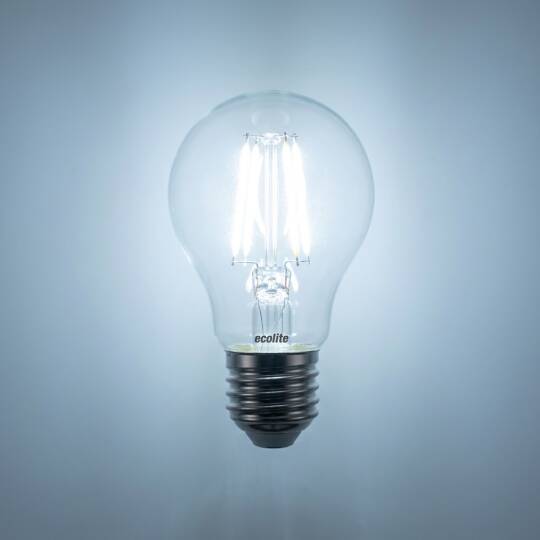 Ecolite 7,5W BEYAZ 6500K  LED DIMMABLE FILAMENT A60 Ampul : 220V Şeffaf Cam 1055 Lümen 15.000 Saat Ömür - 3