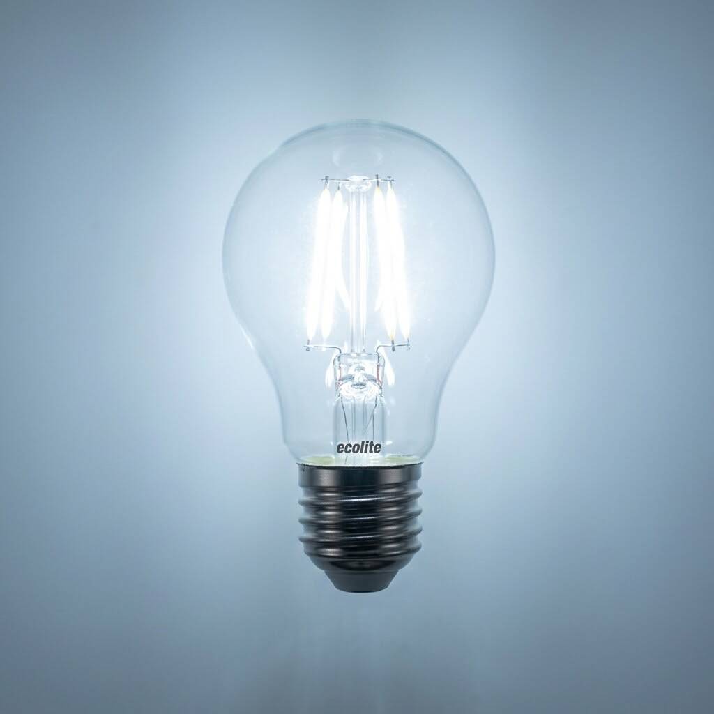 Ecolite 7,5W BEYAZ 6500K  LED DIMMABLE FILAMENT A60 Ampul : 220V Şeffaf Cam 1055 Lümen 15.000 Saat Ömür - 3