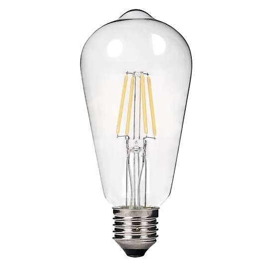 Ecolite 7W SARI 2700K LED FILAMENT ST64 Ampul 220V Şeffaf Cam 470 lümen 15.000 Saat Ömür