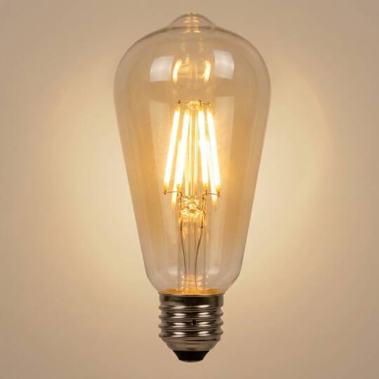 Ecolite 7W SARI 2700K LED FILAMENT ST64 Ampul 220V Şeffaf Cam 470 lümen 15.000 Saat Ömür  - 3