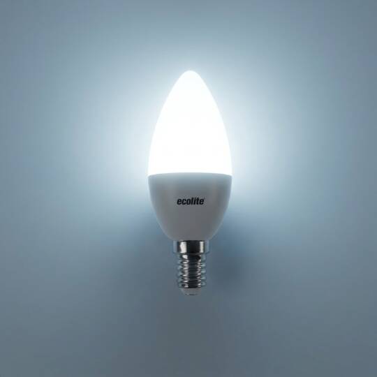 ECOLİTE 8W BEYAZ 6500K LED CANDLE Ampul : 220V -Opal cam - 810 LM - 15.000 saat ömür - 3