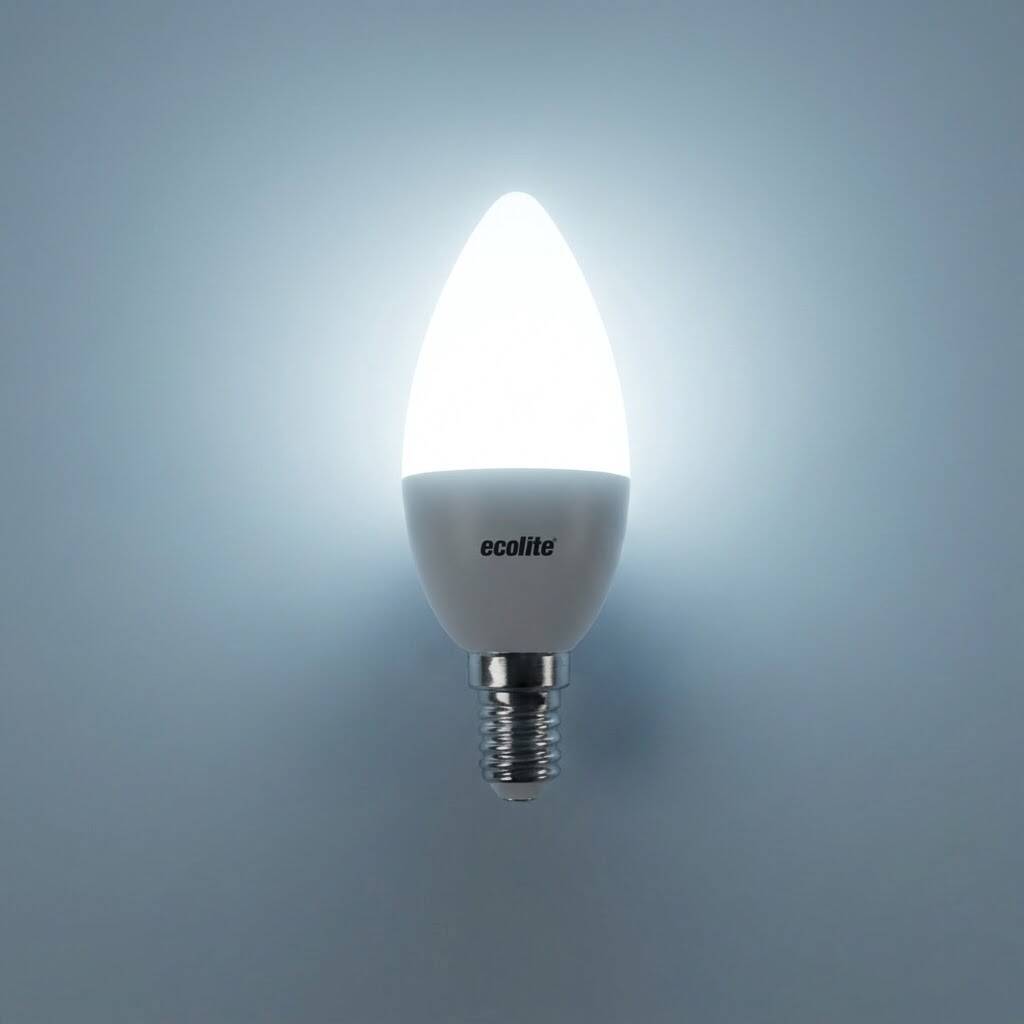 ECOLİTE 8W BEYAZ 6500K LED CANDLE Ampul : 220V -Opal cam - 810 LM - 15.000 saat ömür - 3