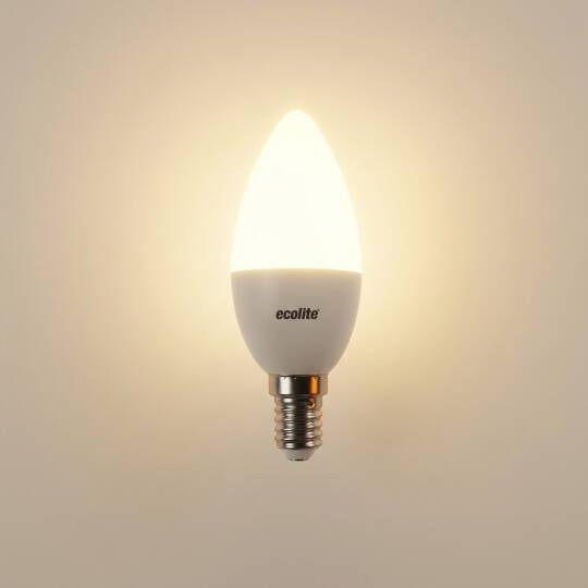 ECOLİTE 8W GÜNIŞIĞI 3000K   LED CANDLE Ampul : 220V -Opal cam - 810 LM - 15.000 saat ömür  - 3