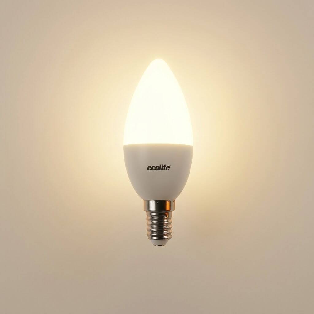 ECOLİTE 8W GÜNIŞIĞI 3000K   LED CANDLE Ampul : 220V -Opal cam - 810 LM - 15.000 saat ömür  - 3