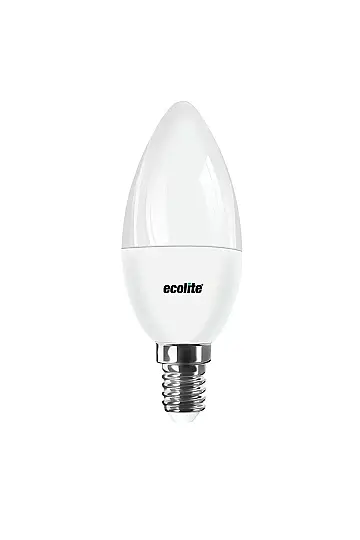 ECOLİTE 8W ILIK BEYAZ 4000K  LED CANDLE Ampul : 220V -Opal cam - 810 LM - 15.000 saat ömür