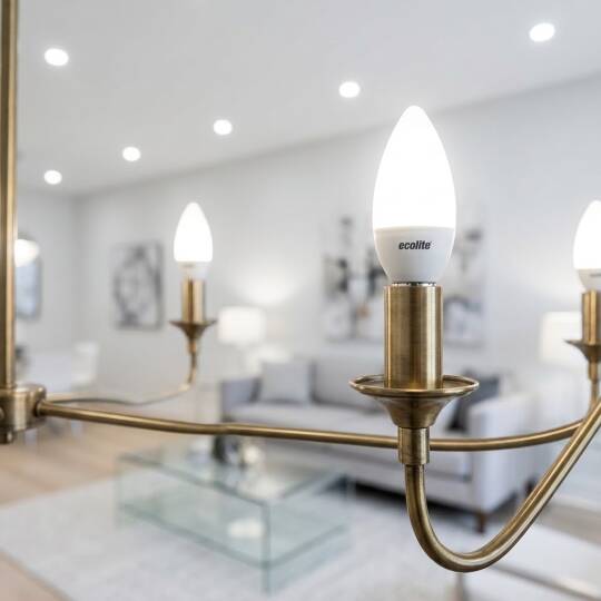 ECOLİTE 8W ILIK BEYAZ 4000K  LED CANDLE Ampul : 220V -Opal cam - 810 LM - 15.000 saat ömür - 2