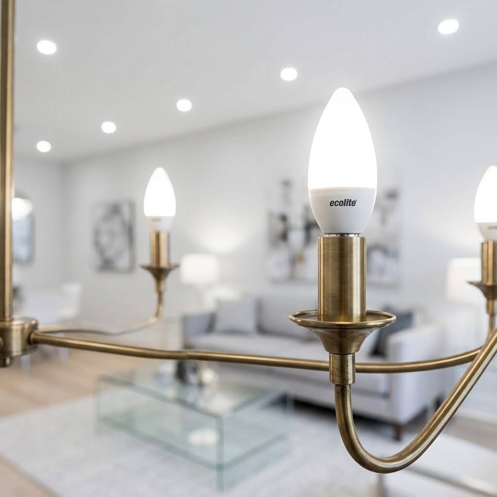 ECOLİTE 8W ILIK BEYAZ 4000K  LED CANDLE Ampul : 220V -Opal cam - 810 LM - 15.000 saat ömür - 2