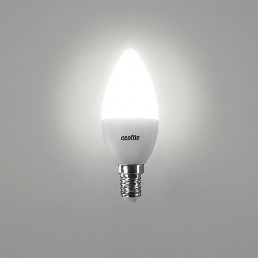 ECOLİTE 8W ILIK BEYAZ 4000K  LED CANDLE Ampul : 220V -Opal cam - 810 LM - 15.000 saat ömür - 3